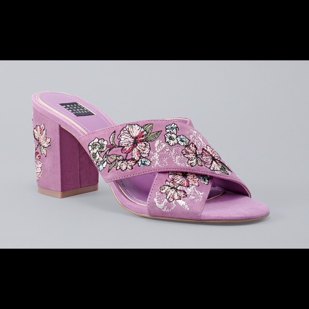 WHBM ZURI SUEDE EMBROIDERED SHOES